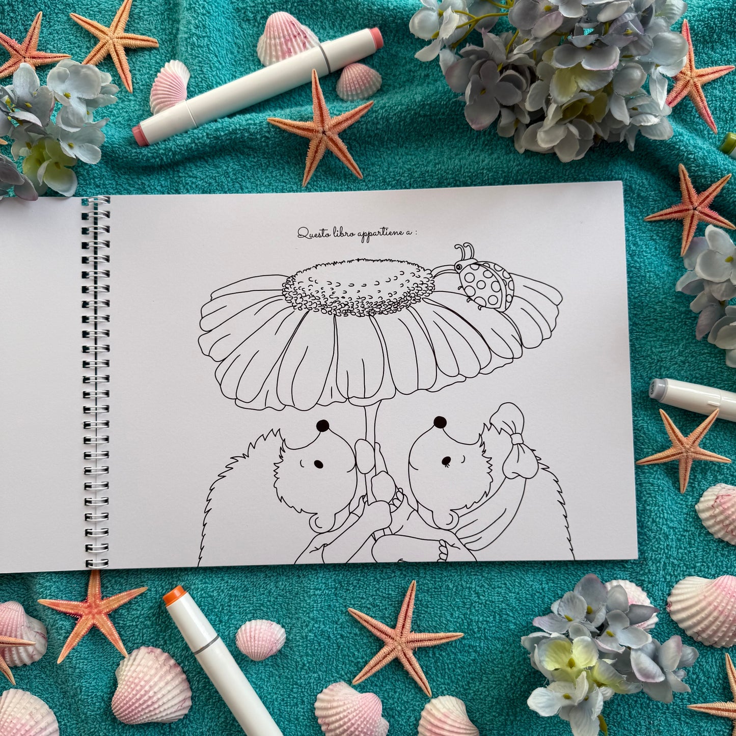 L'estate dei ricci da colorare - Libro stampabile PDF