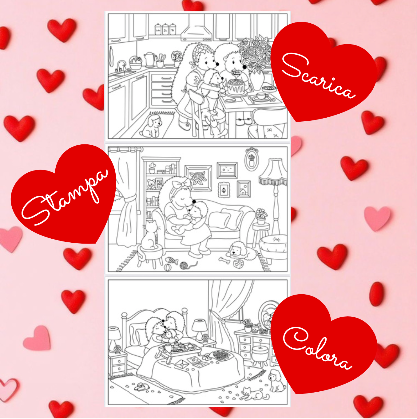 Festa della mamma-SET 3 DISEGNI DIGITALI DA STAMPARE