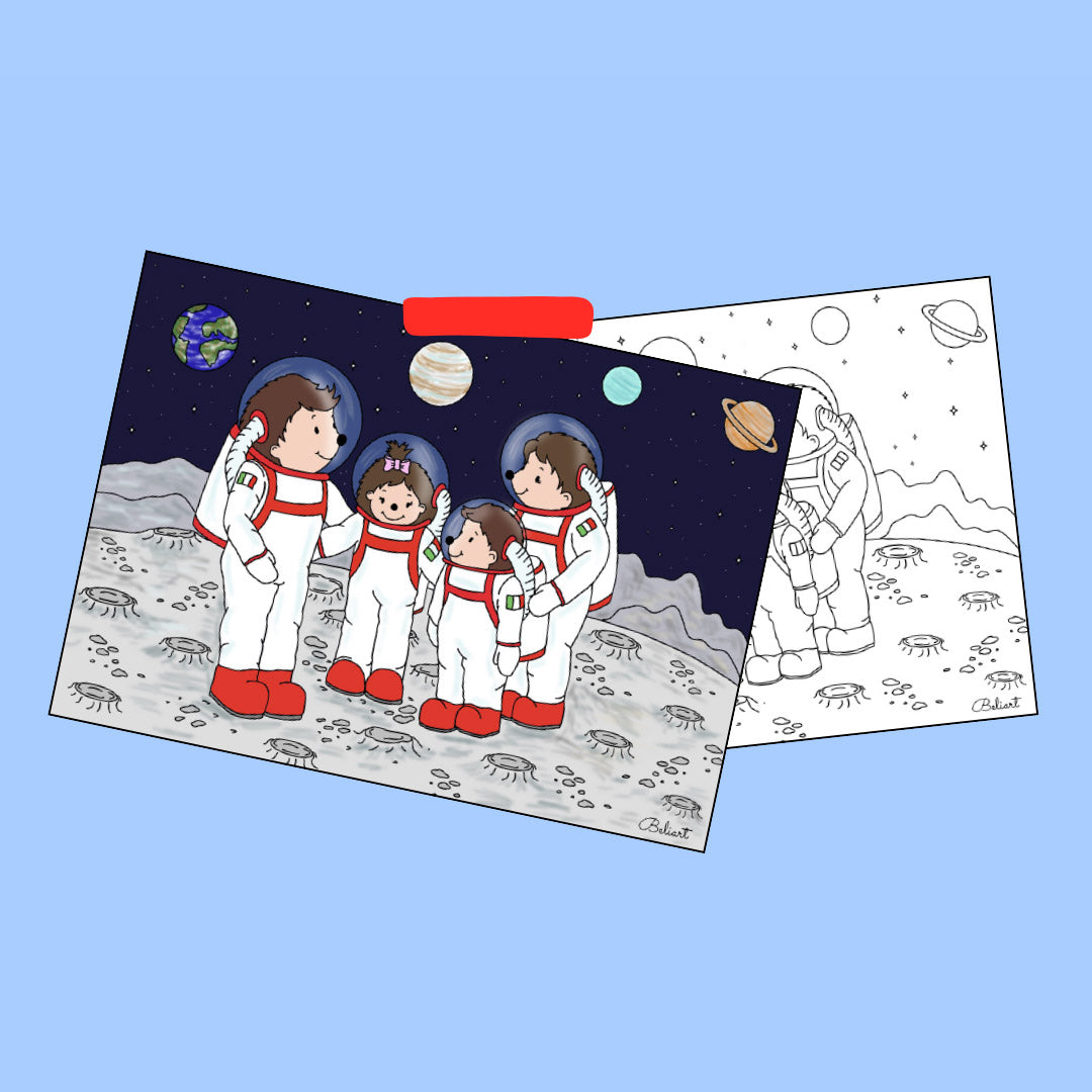 Missione Luna - Disegno stampabile PDF da colorare