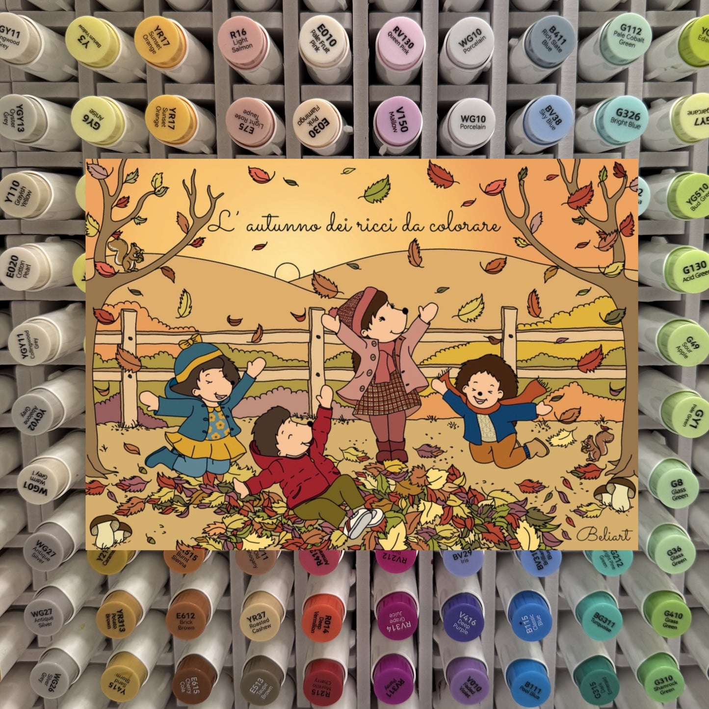 Autumn Hedgehog Coloring Book - PDF Coloring Book