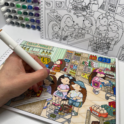 The Summer of Hedgehogs to Color - Paperback Book