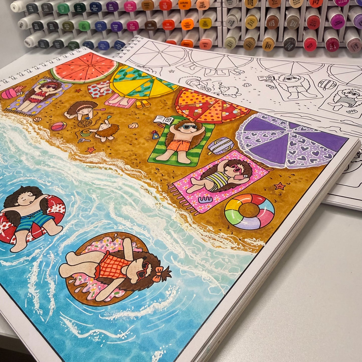 The Summer of Hedgehogs to Color - Paperback Book