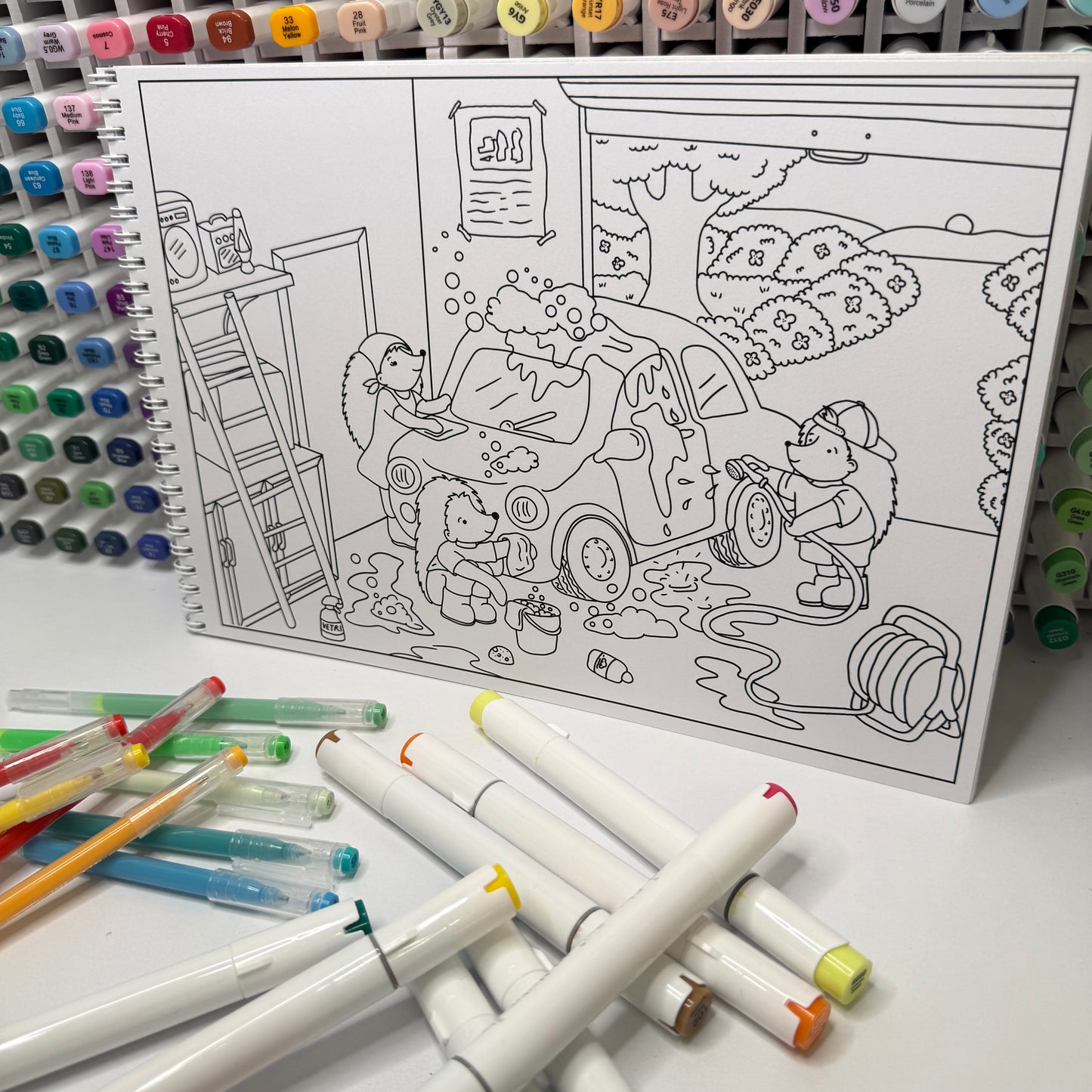 The Summer of Hedgehogs to Color - Paperback Book