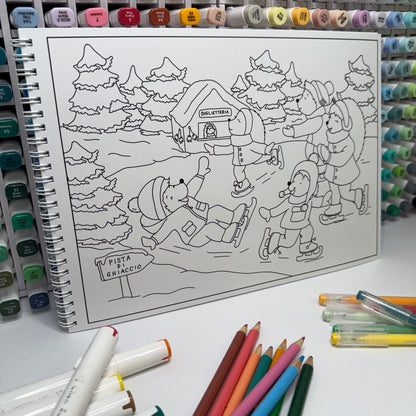 Autumn Hedgehog Coloring Book - Paperback