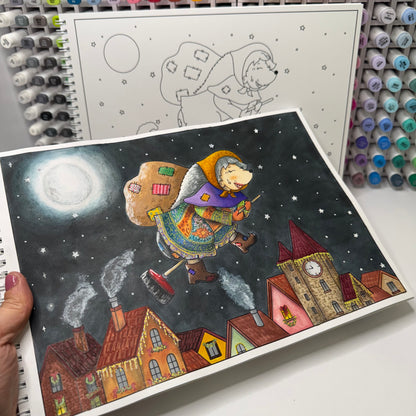 Autumn Hedgehog Coloring Book - Paperback