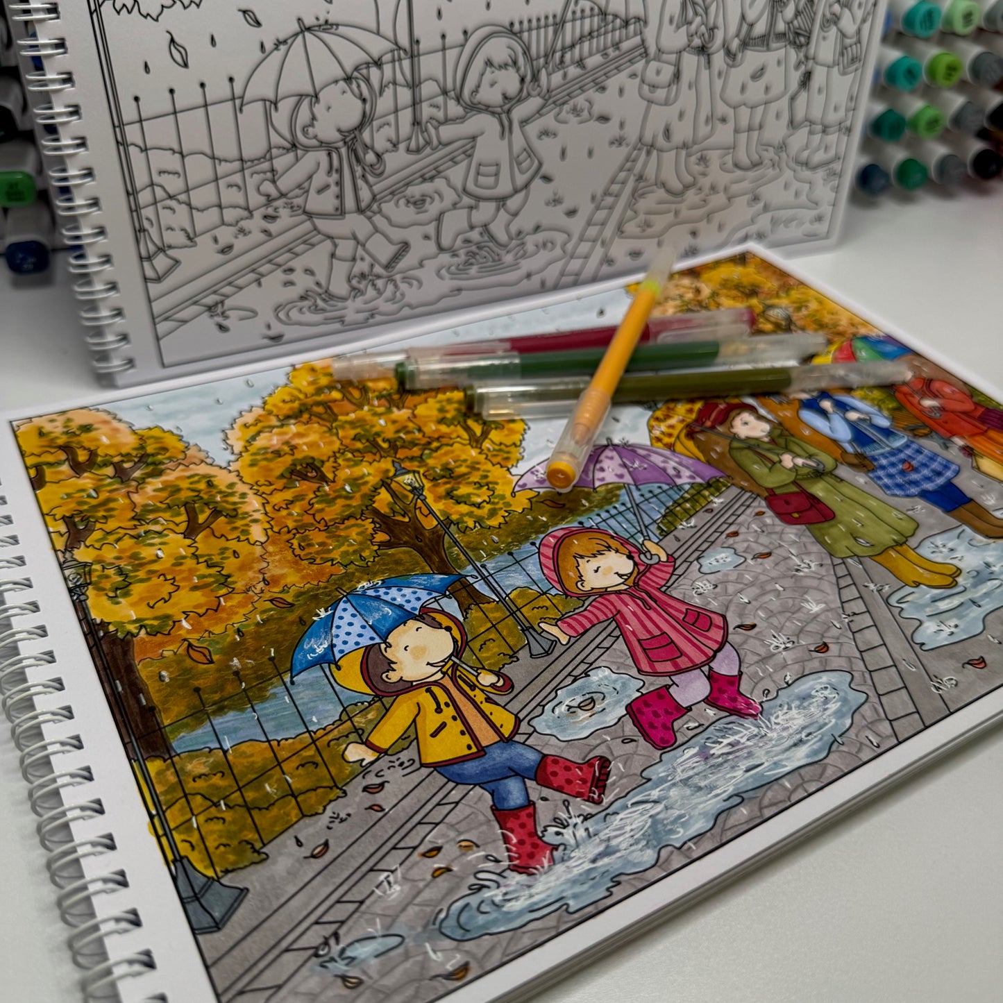 Autumn Hedgehog Coloring Book - Paperback