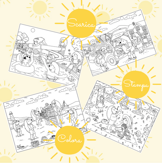 Estate dei ricci -SET 4 DISEGNI DIGITALI DA STAMPARE