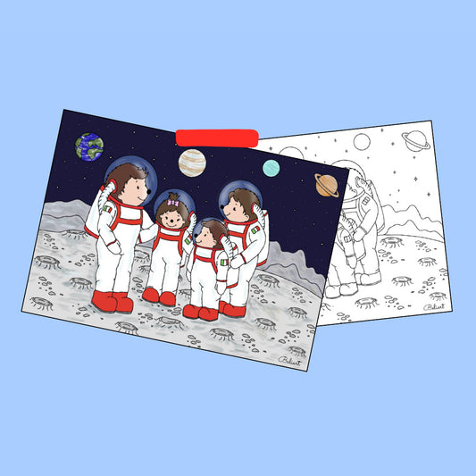Missione Luna - Disegno stampabile PDF da colorare