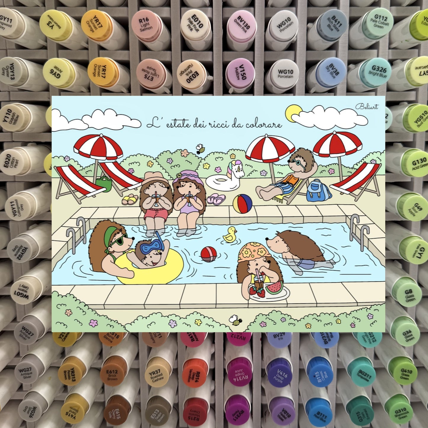 Summer of the Hedgehogs Coloring Book - Printable PDF